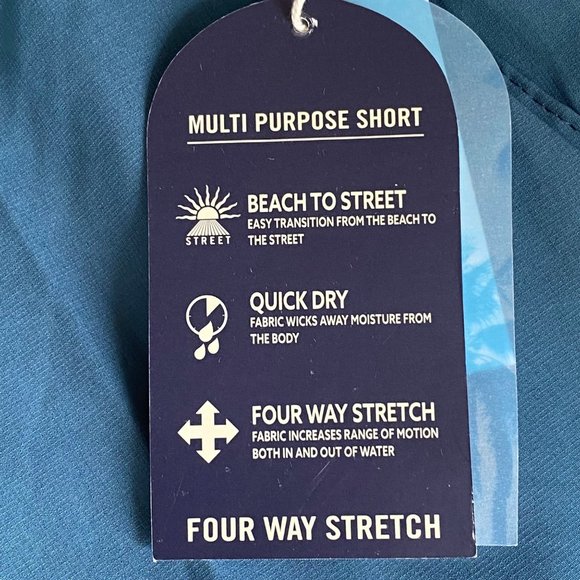 Trunks Surf & Swim Co Men MultiPurpose Short 6.5 in Sz XXL Stretch Jacquard Teal - Picture 8 of 15